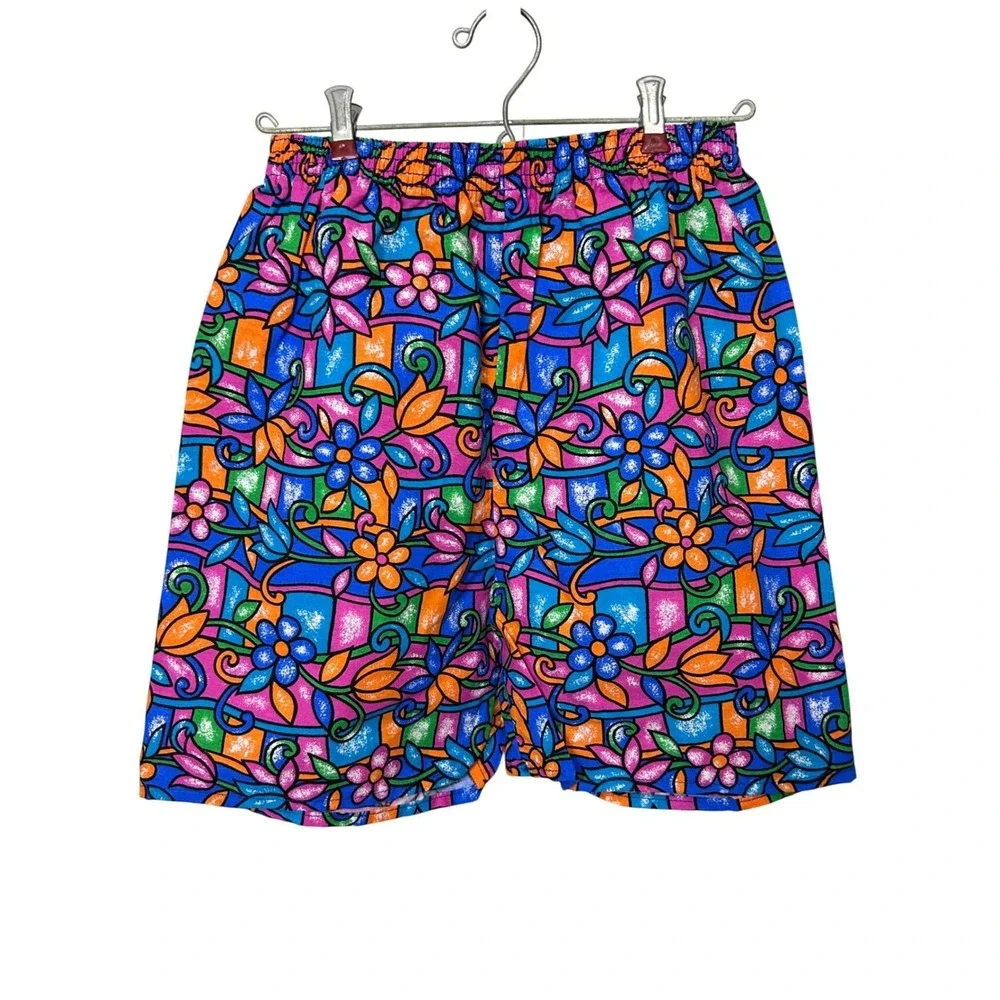 Vintage Special Effects 90s Geometric‎ Bold Bright Shorts Colorful Medium